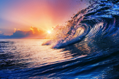 Entrepreneurship Challenges and Struggles pictures through waves building and crashing
